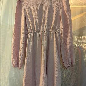Rose gold long sleeve knee length dress for women. Medium. No tags but new.